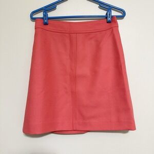 J. Crew Skirt 100% Wool‎ Coral Size 4 No. 2 Pencil High Rise Career Work NWT
